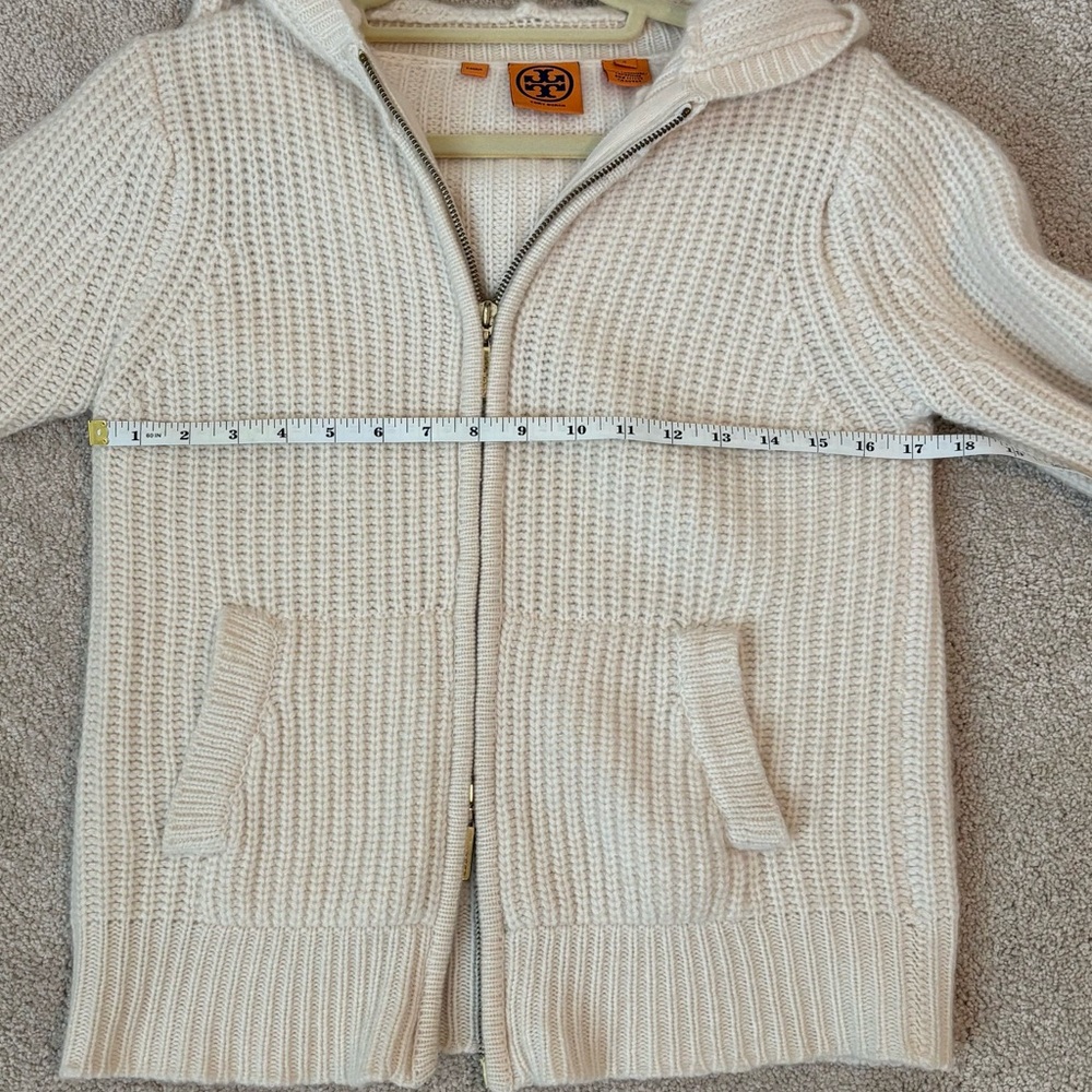 Tory Burch Cream Hooded Sweater - Picture 7 of 9